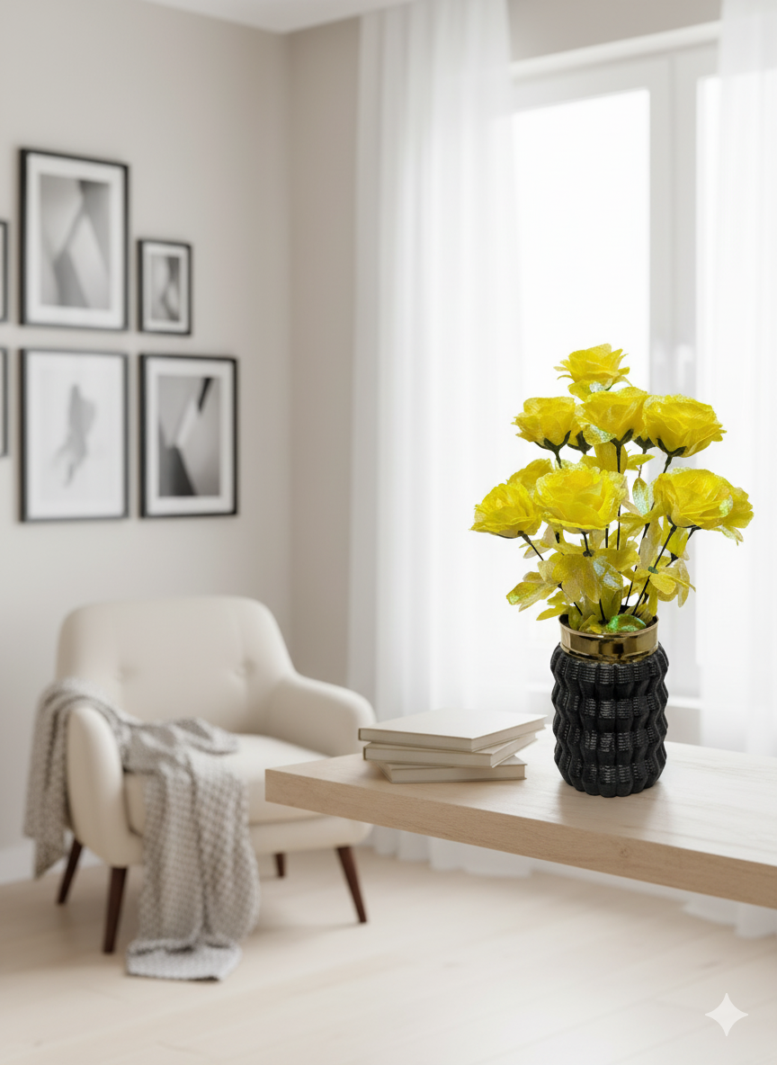Elegant Artificial Flower Vase – Luxury Home Decor Piece