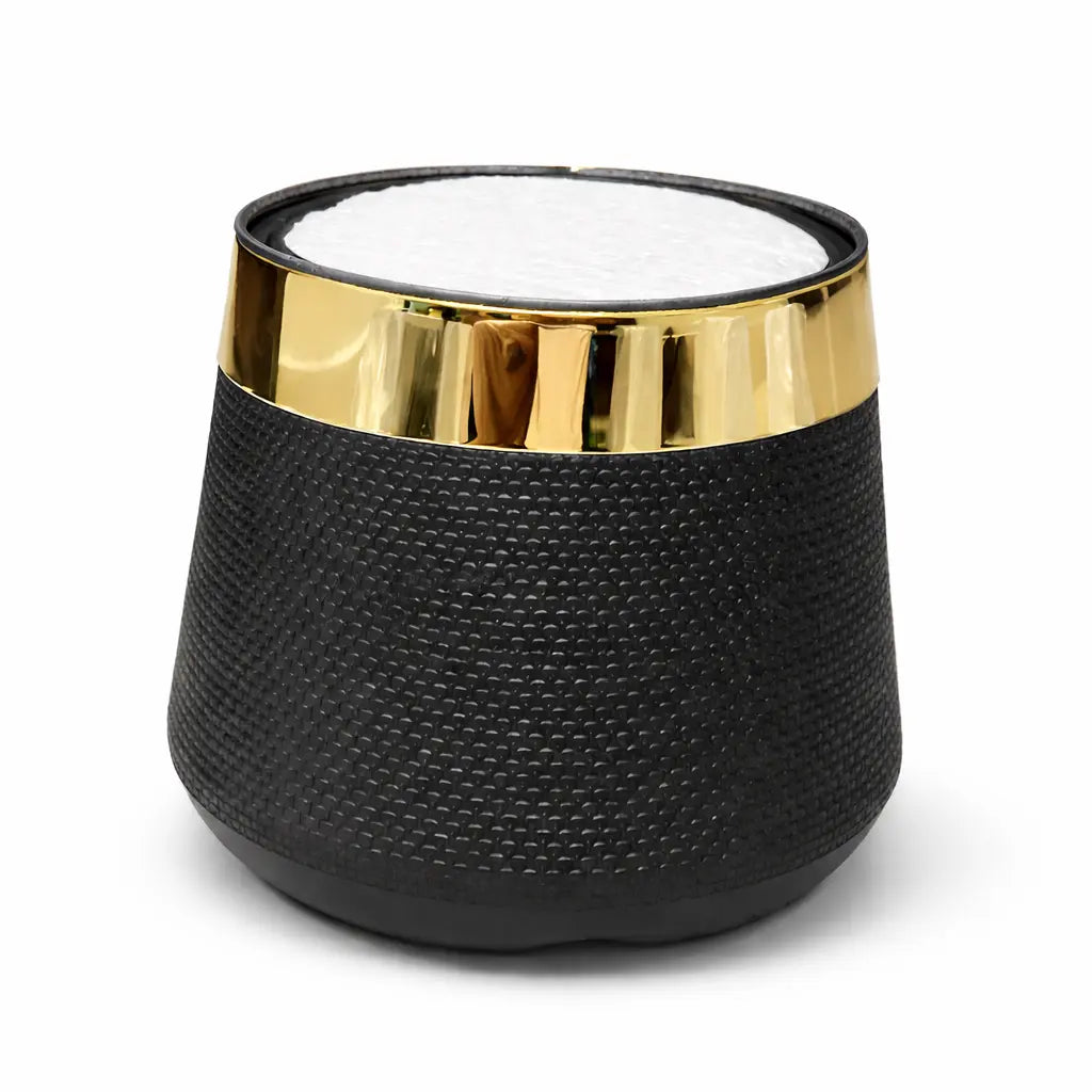 Artificial Monstera Plant with Black Textured Gold Pot